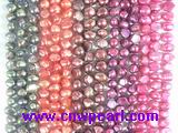 wholesale dye color nugget freshwater pearl strands
